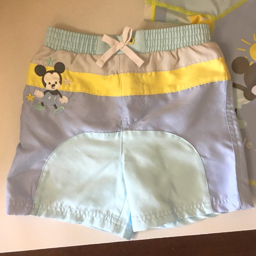 DISNEY BABY Mickey Mouse Baby Boy Swimsuit - Rash Guard and Swim Trunk ๐ญ - Picture 7 of 15